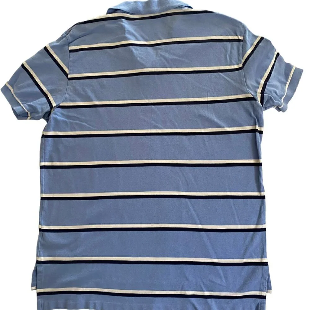Polo Ralph Lauren Mens Polo Logo Shirt Stripped Buttons Collar Short Sleeves XXL